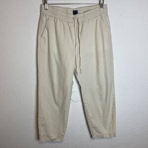 J.Crew Women's Size 0 Petite Pull On Pants Linen Blend Drawstring Casual Coastal